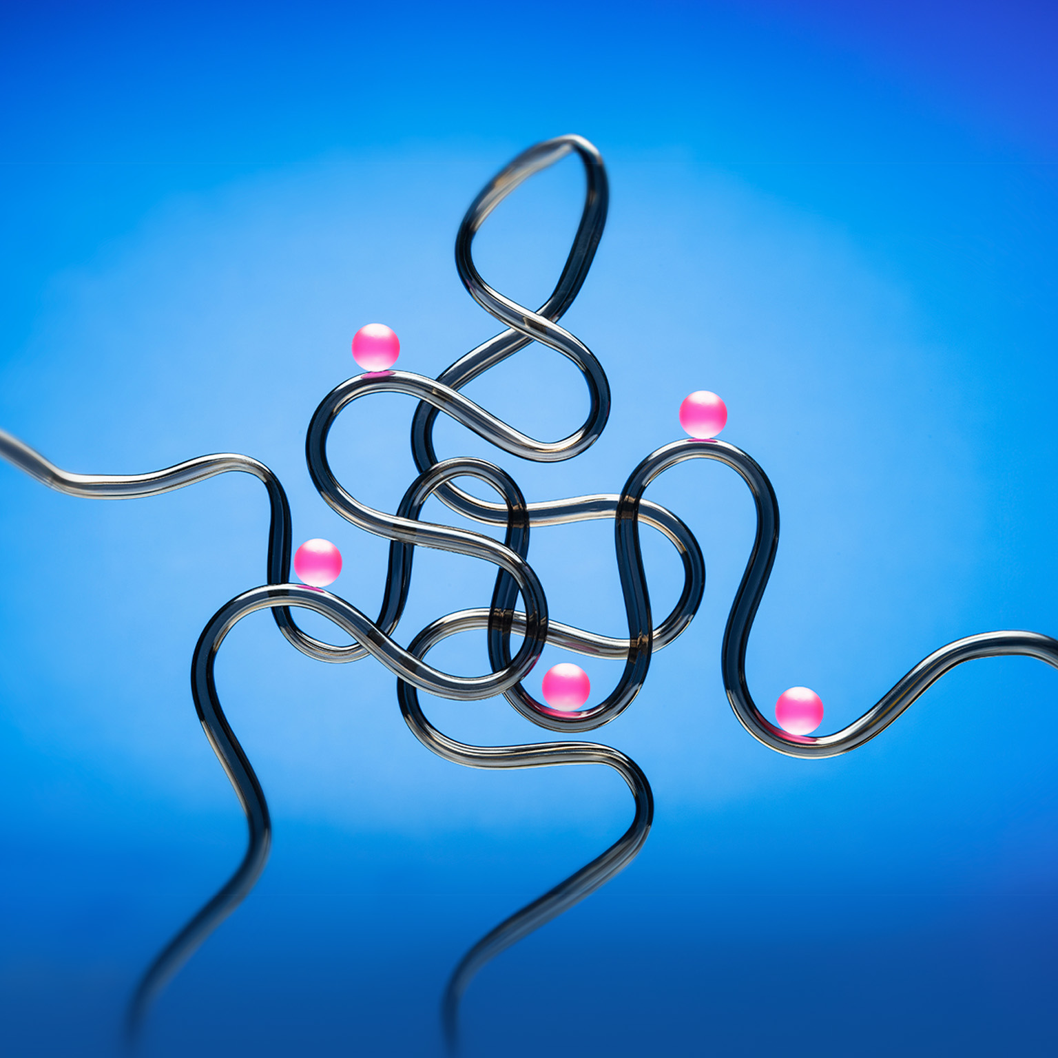 Balls on curvy tubes - Abstract - stock photo